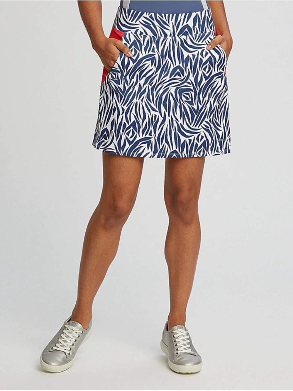 Cutter & Buck Red and Navy Zebra-Print Women’s Skort